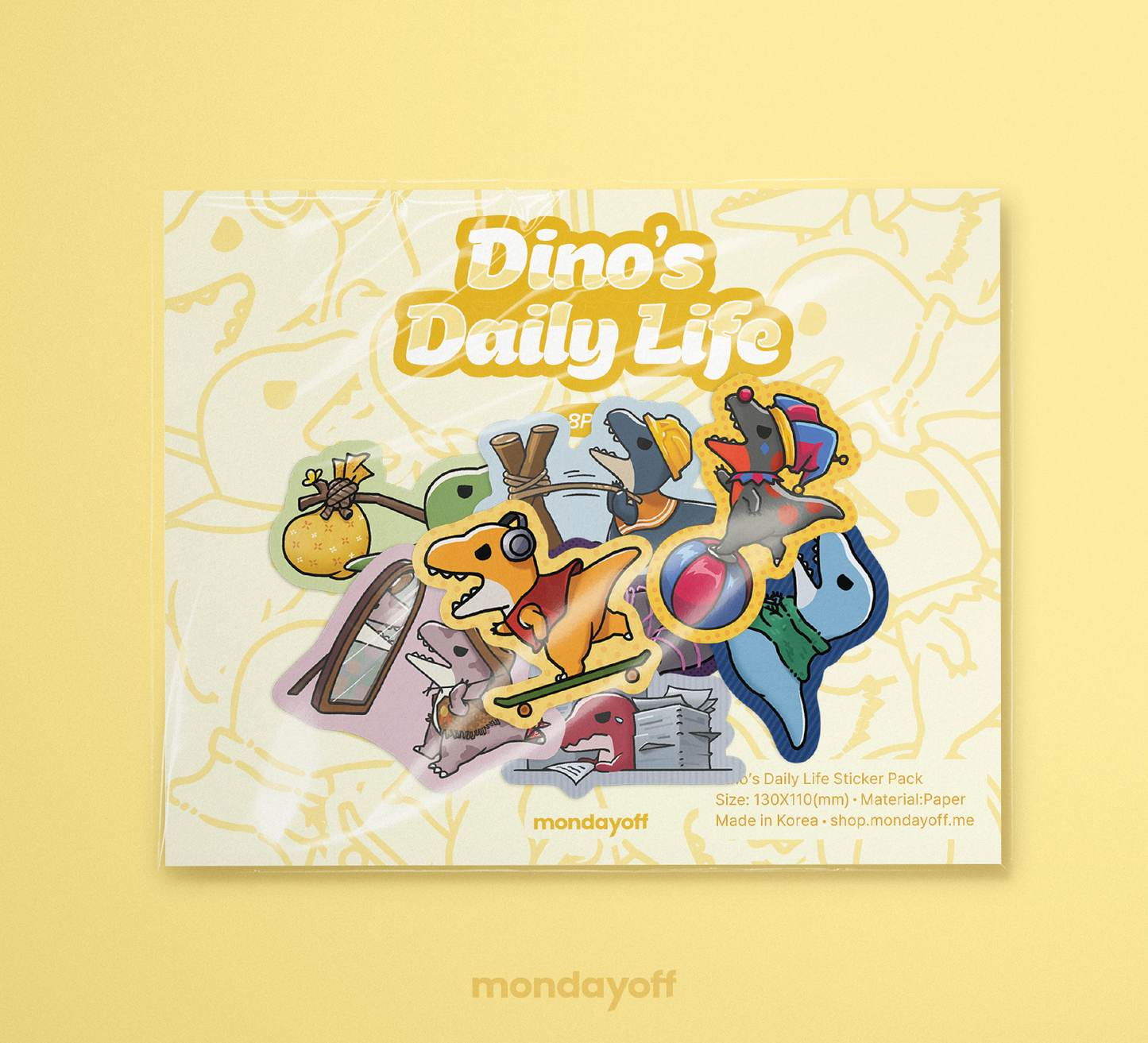 Dino daily life sticker set