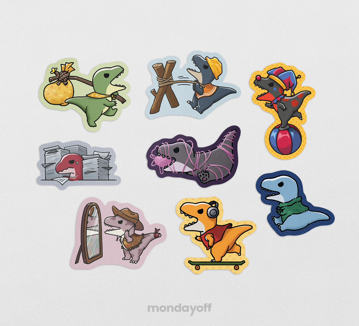 Dino daily life sticker set